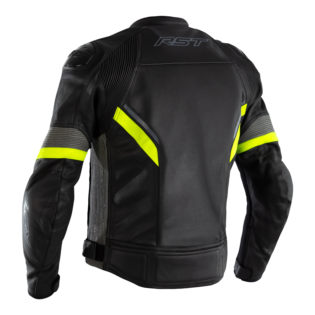 RST Sabre Leather Jacket - Flo Yellow