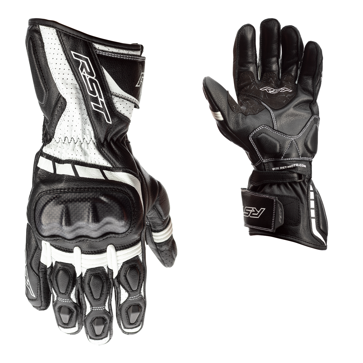 RST Axis Leather Riding Gloves - CE APPROVED - White