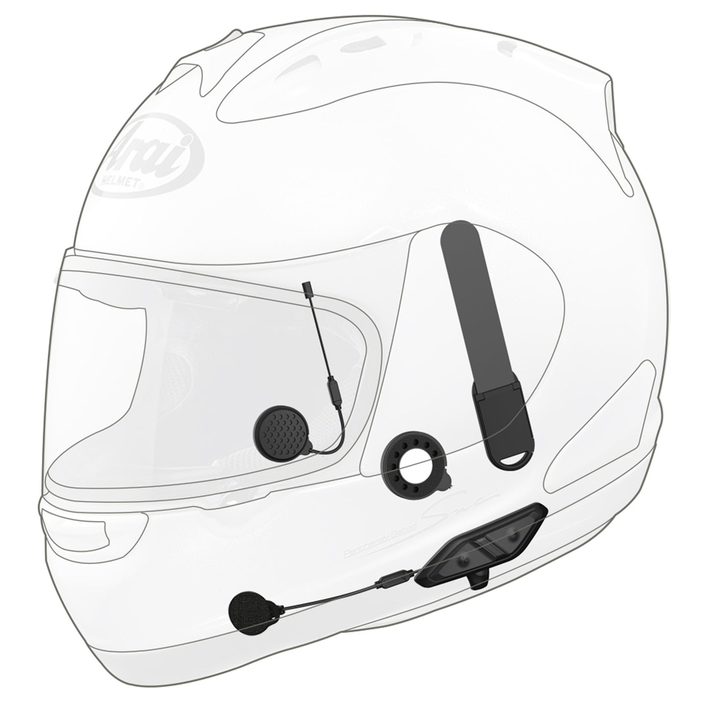 Sena 10U-AR for Arai Full-face Helmets, Motorcycle Bluetooth Communication System with Remote Control