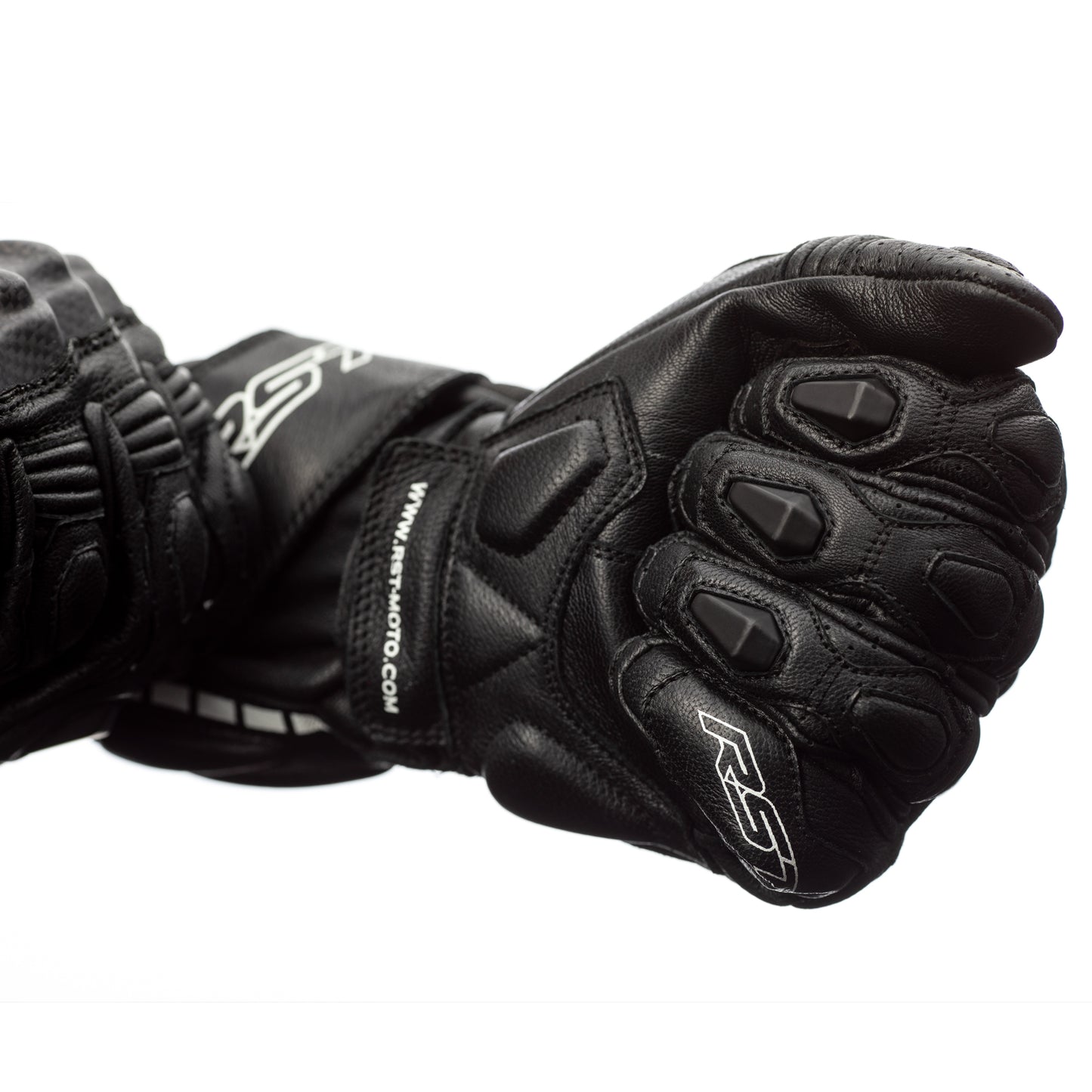 RST Axis Leather Riding Gloves - CE APPROVED - Black