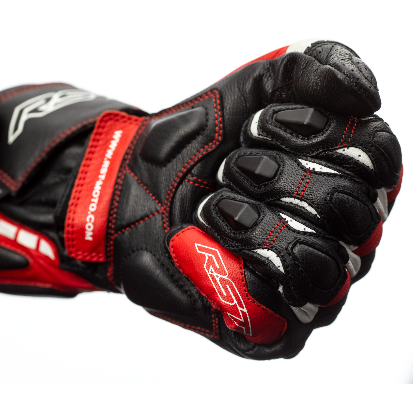 RST Axis Leather Riding Gloves - CE APPROVED - Red