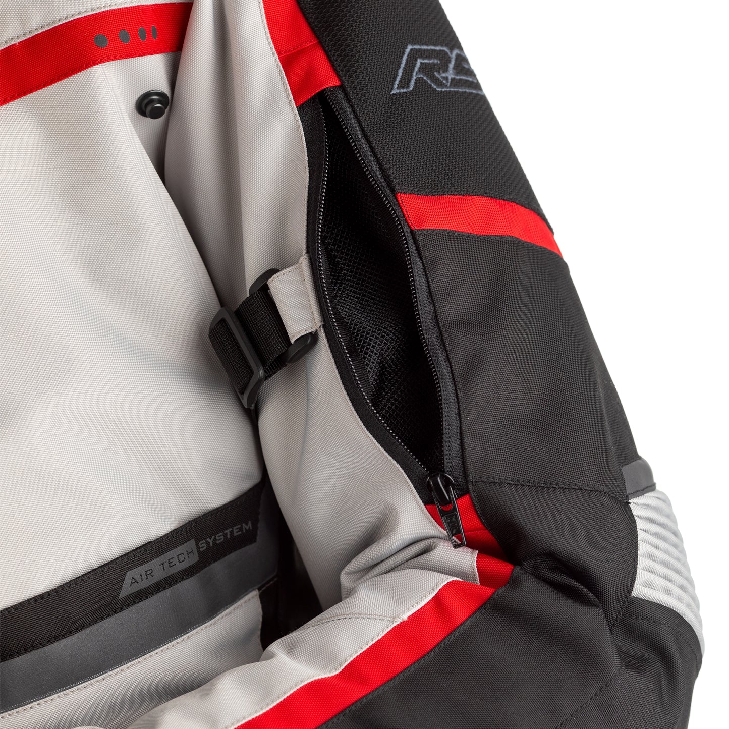 RST Maverick CE Mens Textile Jacket - Silver / Black / Red (2361)
