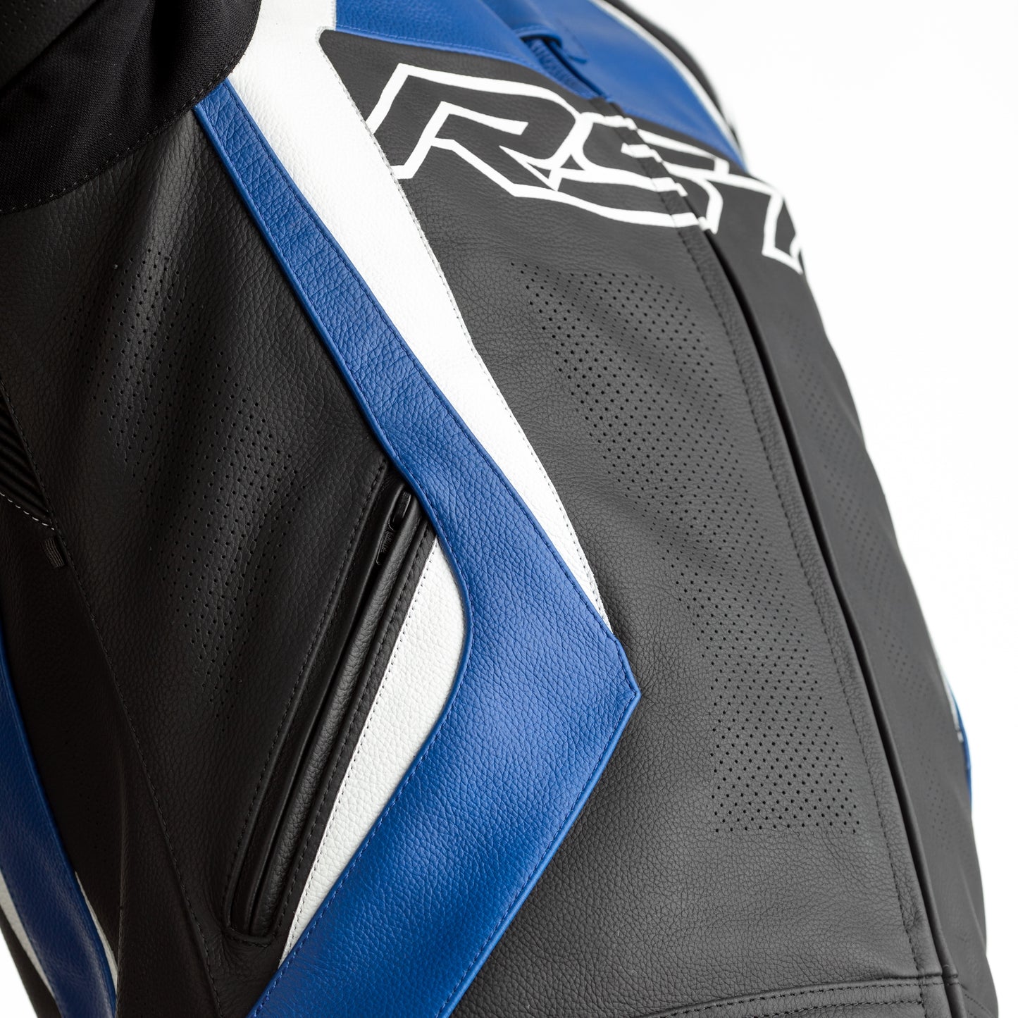 RST Tractech Evo 4 (CE) Leather Jacket - Black / Blue / White