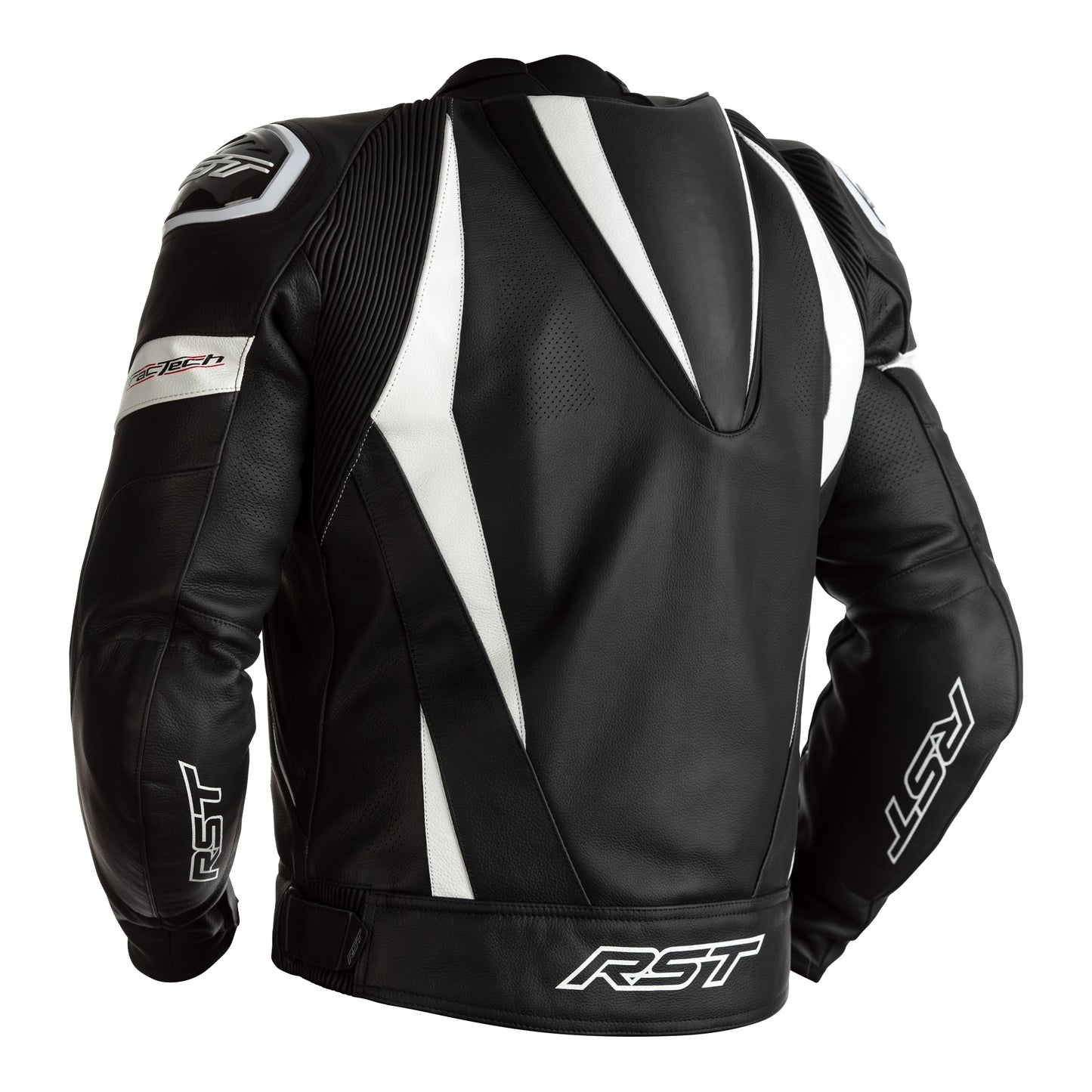 RST Tractech Evo 4 (CE) Leather Jacket - Black / White