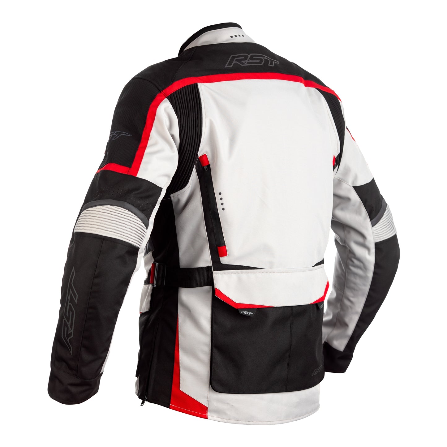RST Maverick CE Mens Textile Jacket - Silver / Black / Red (2361)