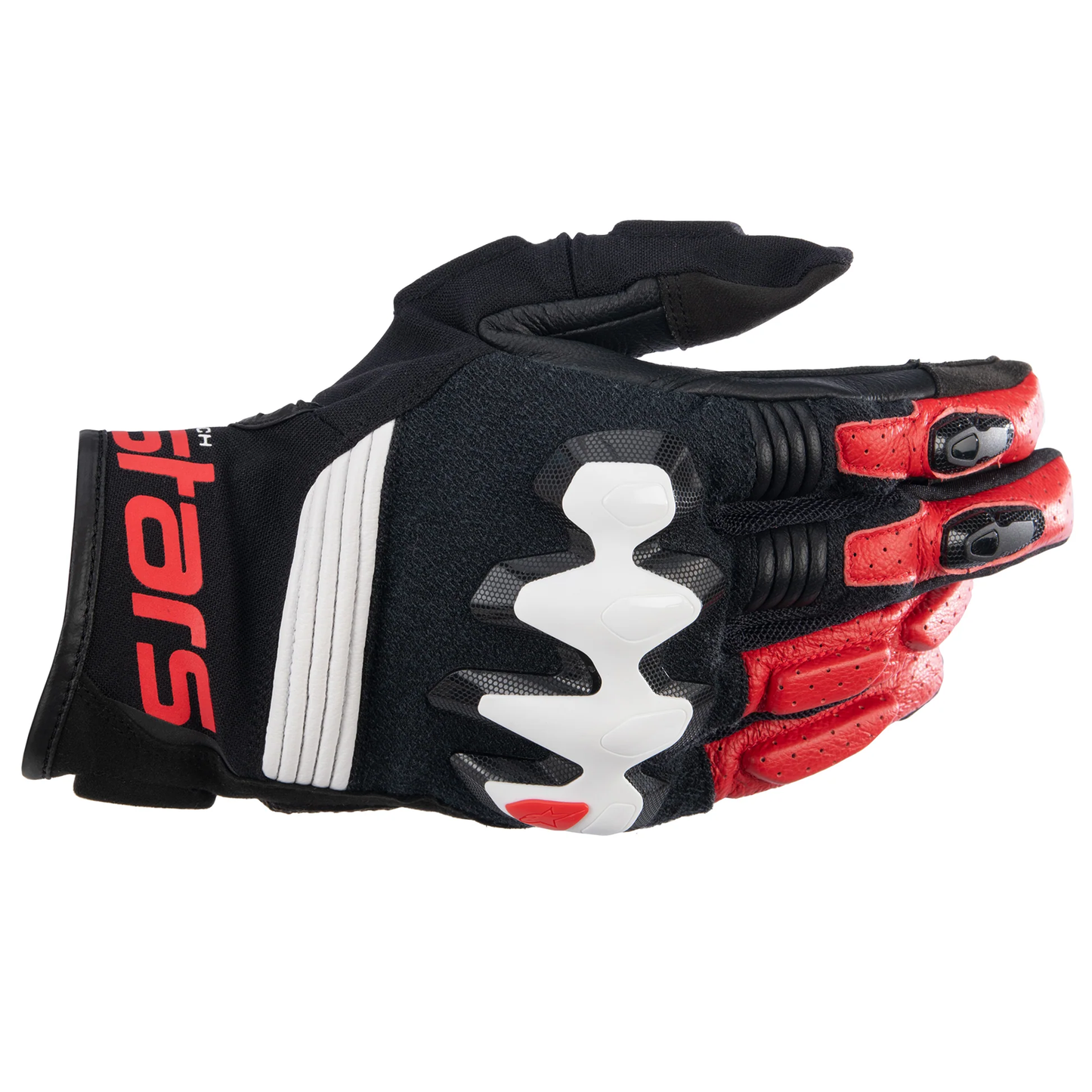 Alpinestars Halo Leather Gloves - Black/White/Bright Red