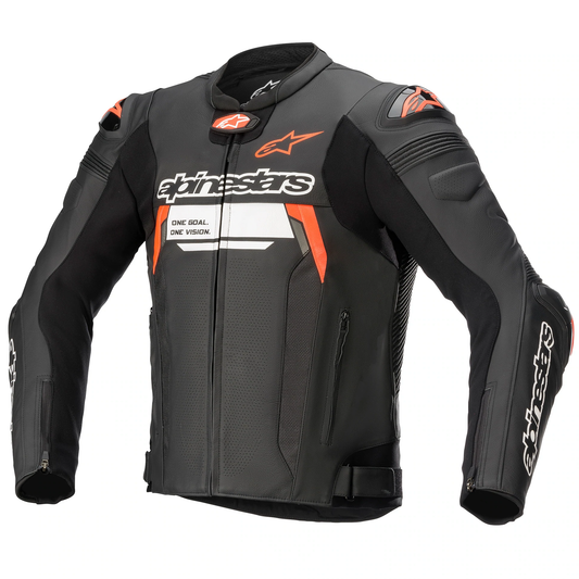 Alpinestars Missile V2 Ignition Leather Jacket - Black/Red Flo