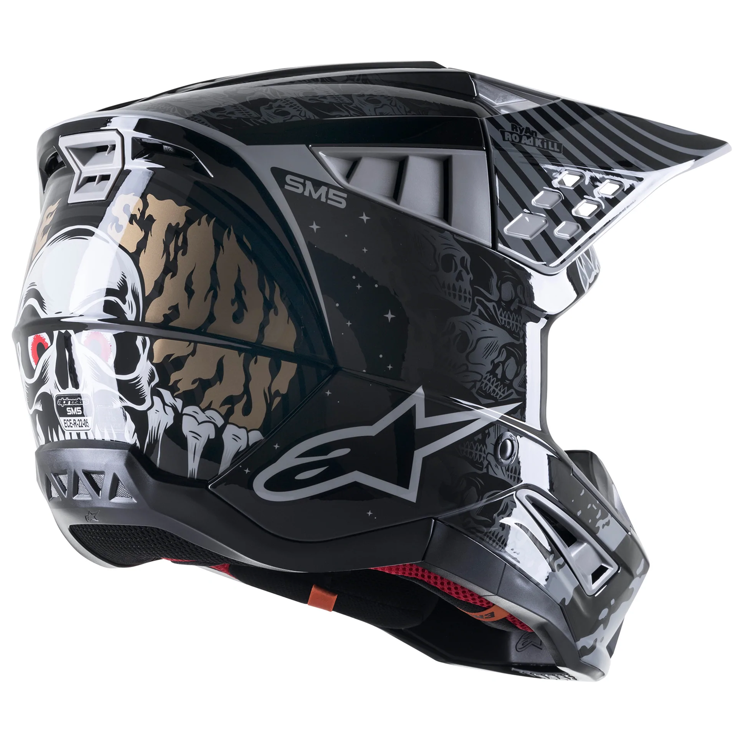 Alpinestars S-M5 Solar Flare - Black/Grey/Gold Glossy