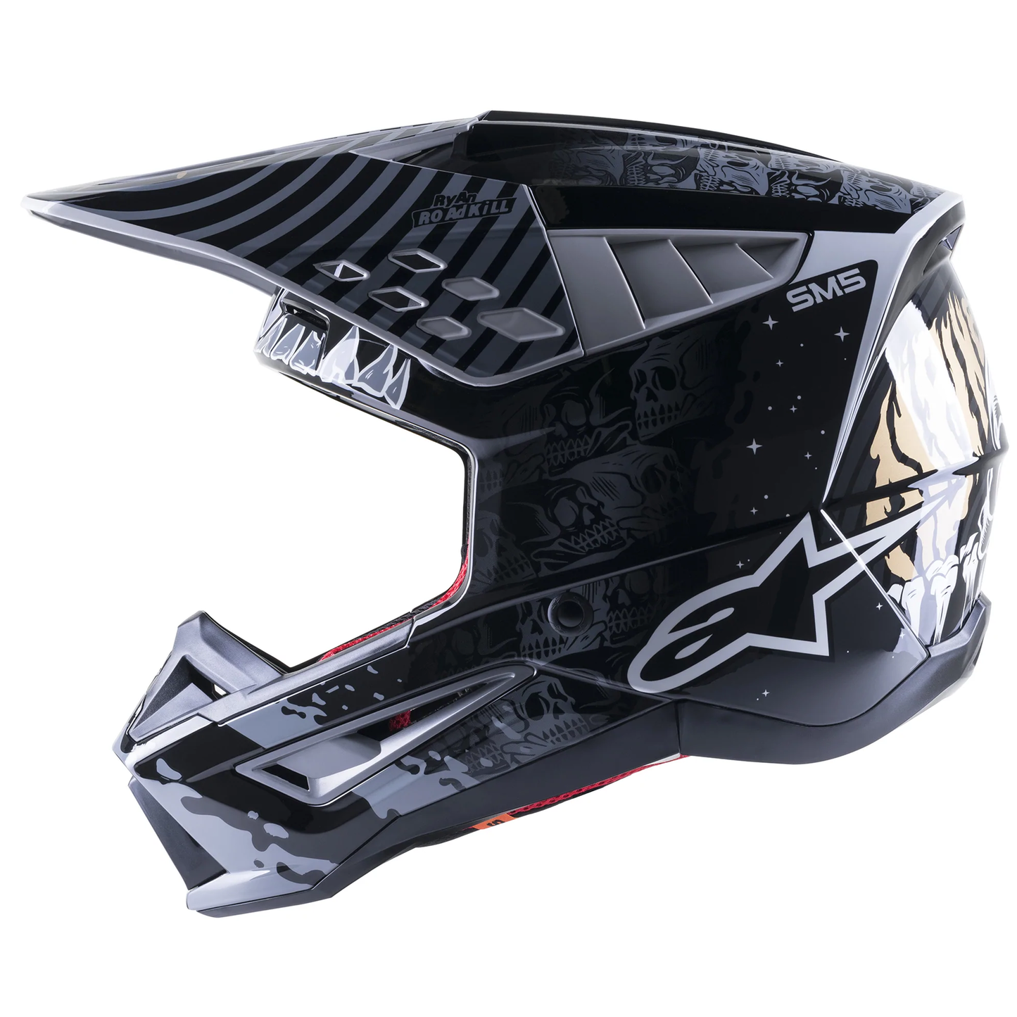 Alpinestars S-M5 Solar Flare - Black/Grey/Gold Glossy