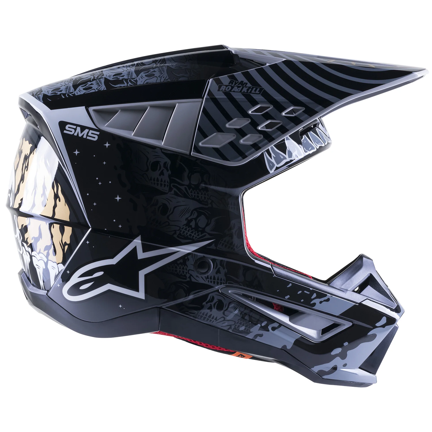 Alpinestars S-M5 Solar Flare - Black/Grey/Gold Glossy