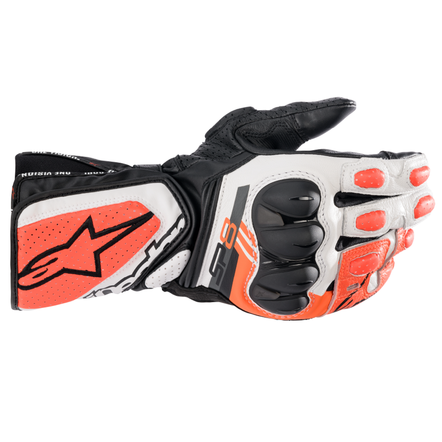 Alpinestars SP-8 V3 Gloves - Black/White/Flo Red