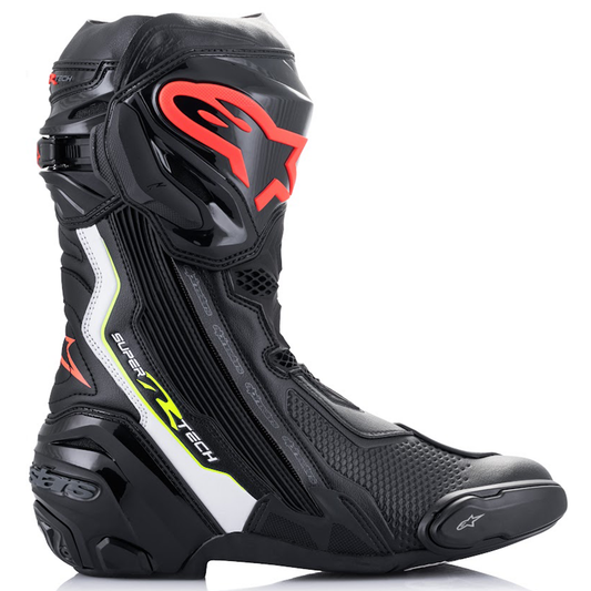 Alpinestars Supertech R Boots- Blk/Whi/Red F/Yellow F (Latest Version)