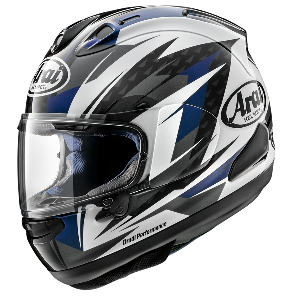 Arai RX7V Evo Rush Blue Motorcycle Helmet Free Dark Visor Gear