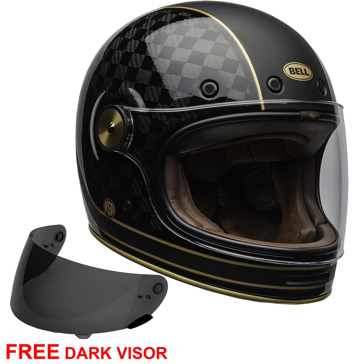 Bell Bullitt Carbon - RSD Check It Matt Gloss Black - Includes Dark Visor