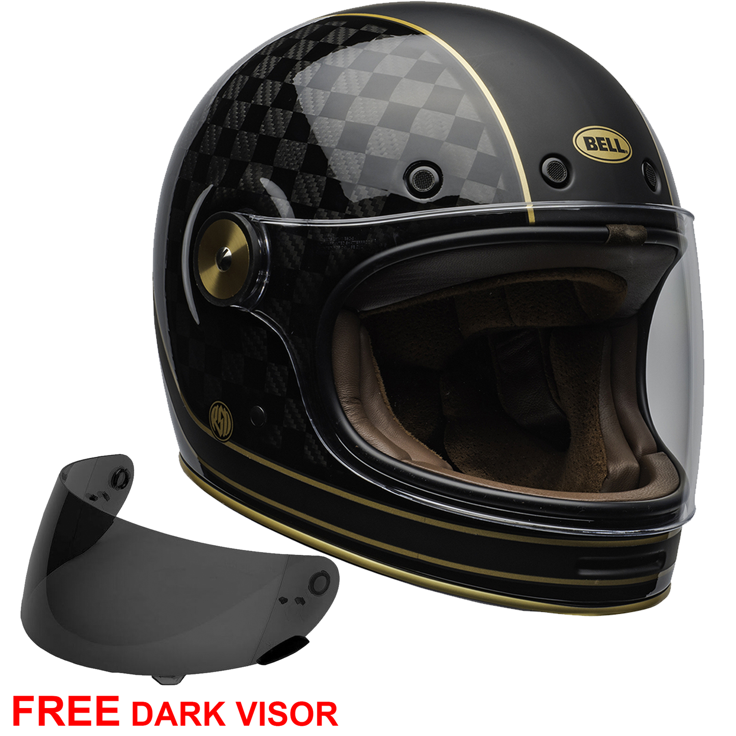 bell bullitt carbon helmet pierce Bell Bullitt Carbon RSD Check It Motorcycle Helmet Includes Dark Visor – Gear Change Online