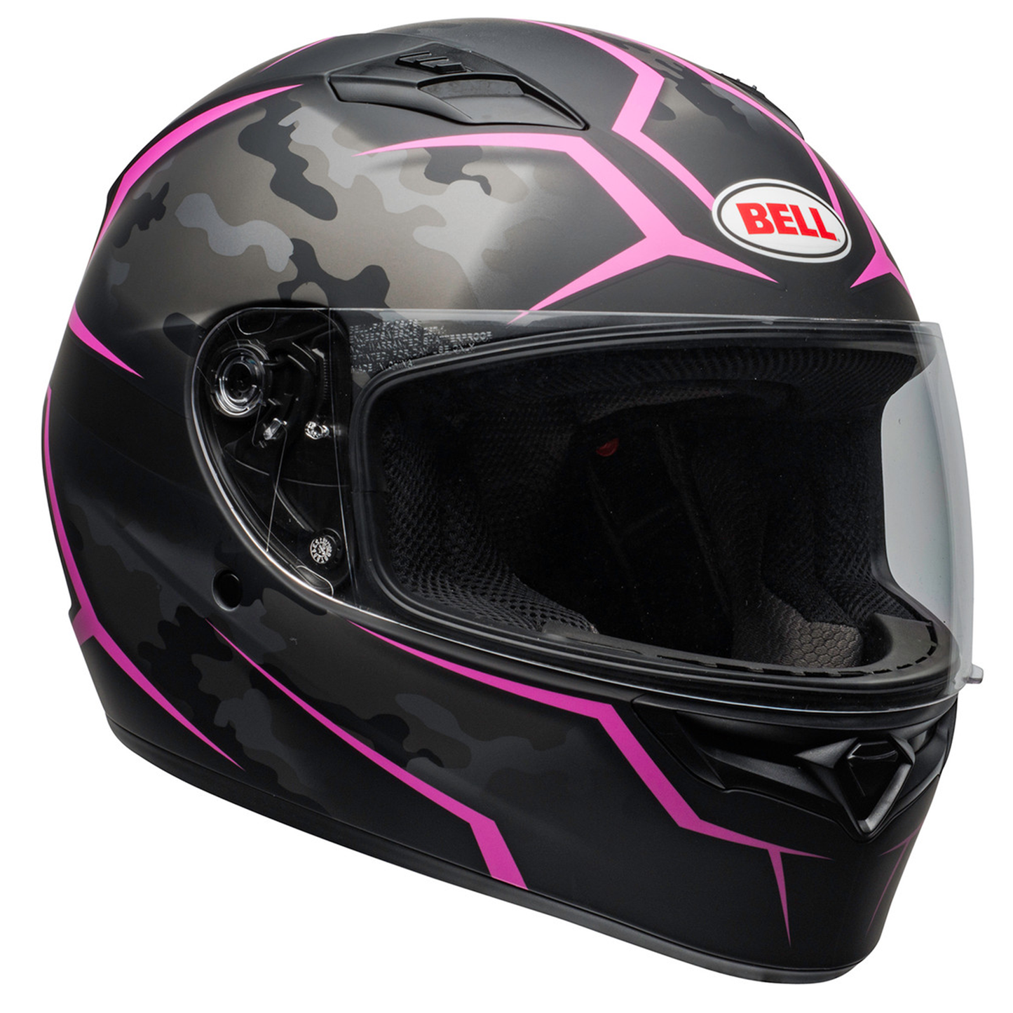 Bell Qualifier - Stealth Camo Matt Black/ Pink - Free Dark Visor