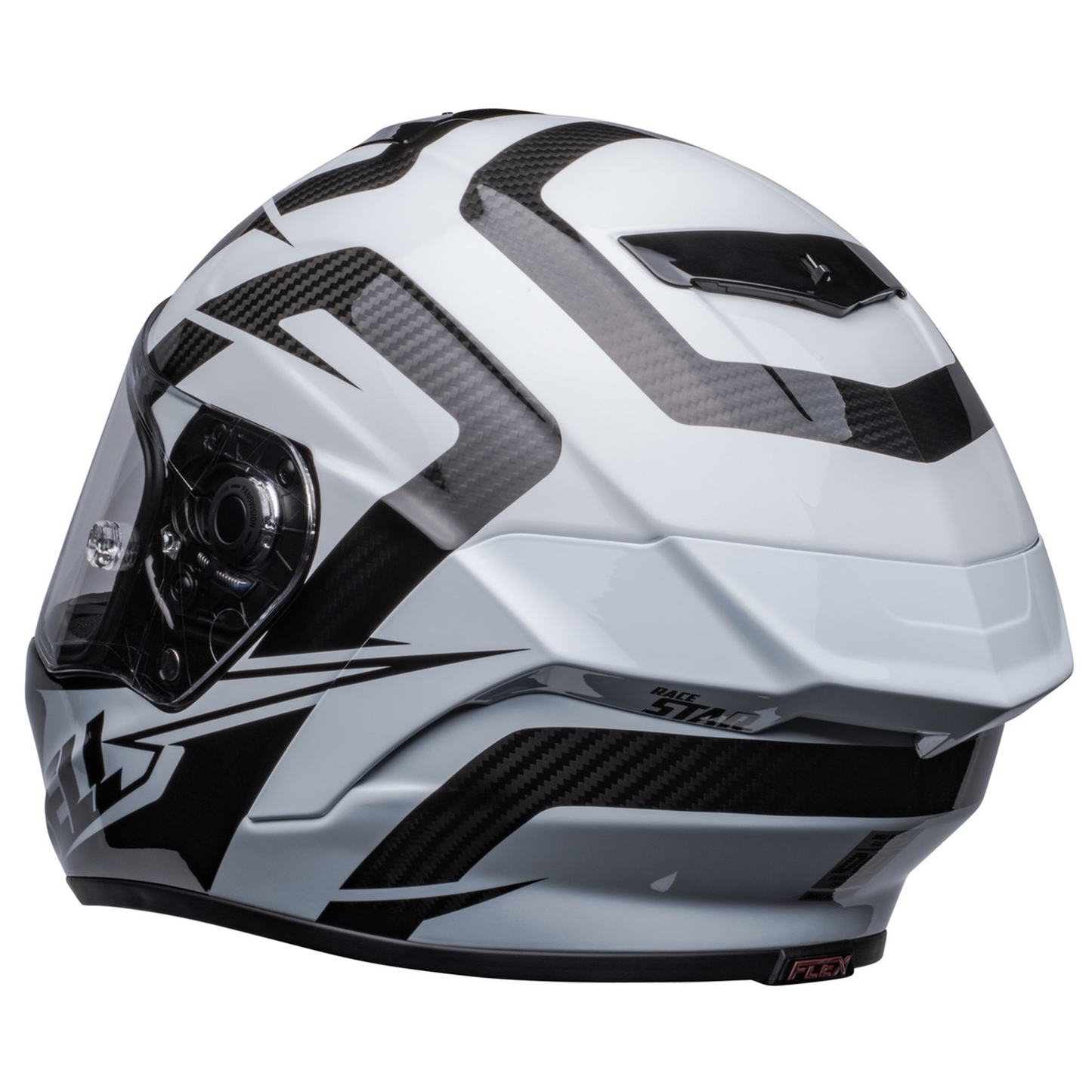 Bell Race Star Flex DLX - Labyrinth Gloss White/Black - Protint Visor