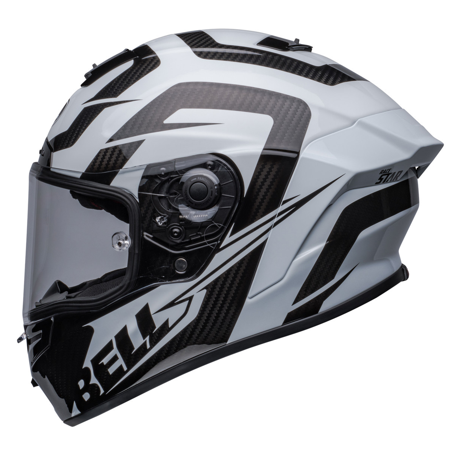 Bell Race Star Flex DLX - Labyrinth Gloss White/Black - Protint Visor