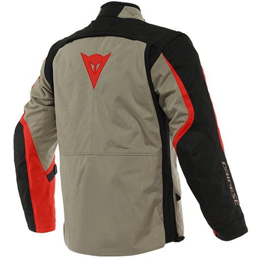 Dainese Alligator Tex Motorcycle Jacket - Walnut/Black/Lava Red