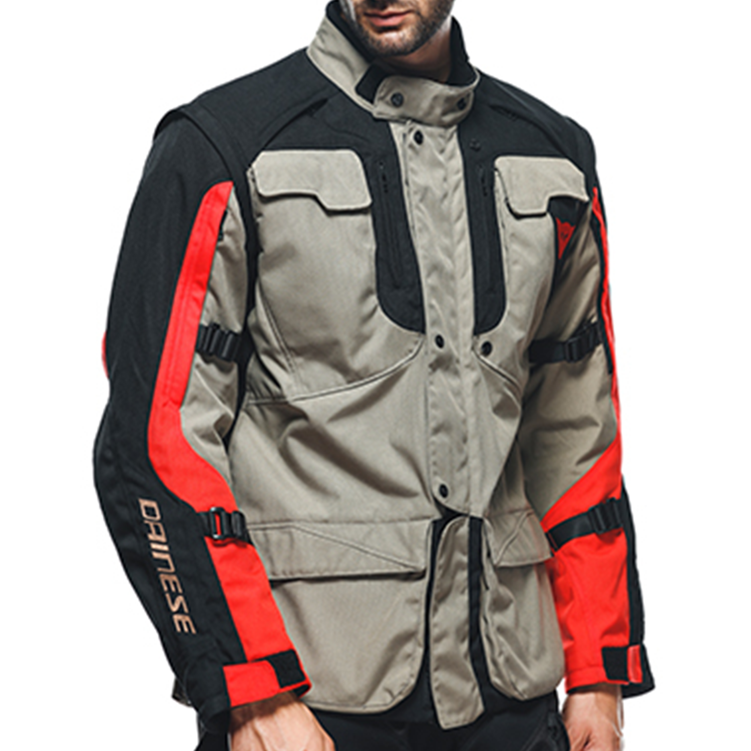 Dainese Alligator Tex Motorcycle Jacket - Walnut/Black/Lava Red Dainese Alligator Tex Motorcycle Jacket - Walnut/Black/Lava Red