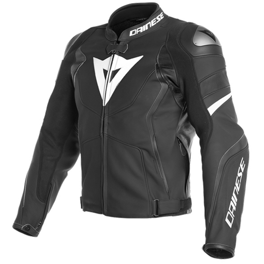 Dainese Avro 4 Leather Jacket - Matt Black/White (22A)