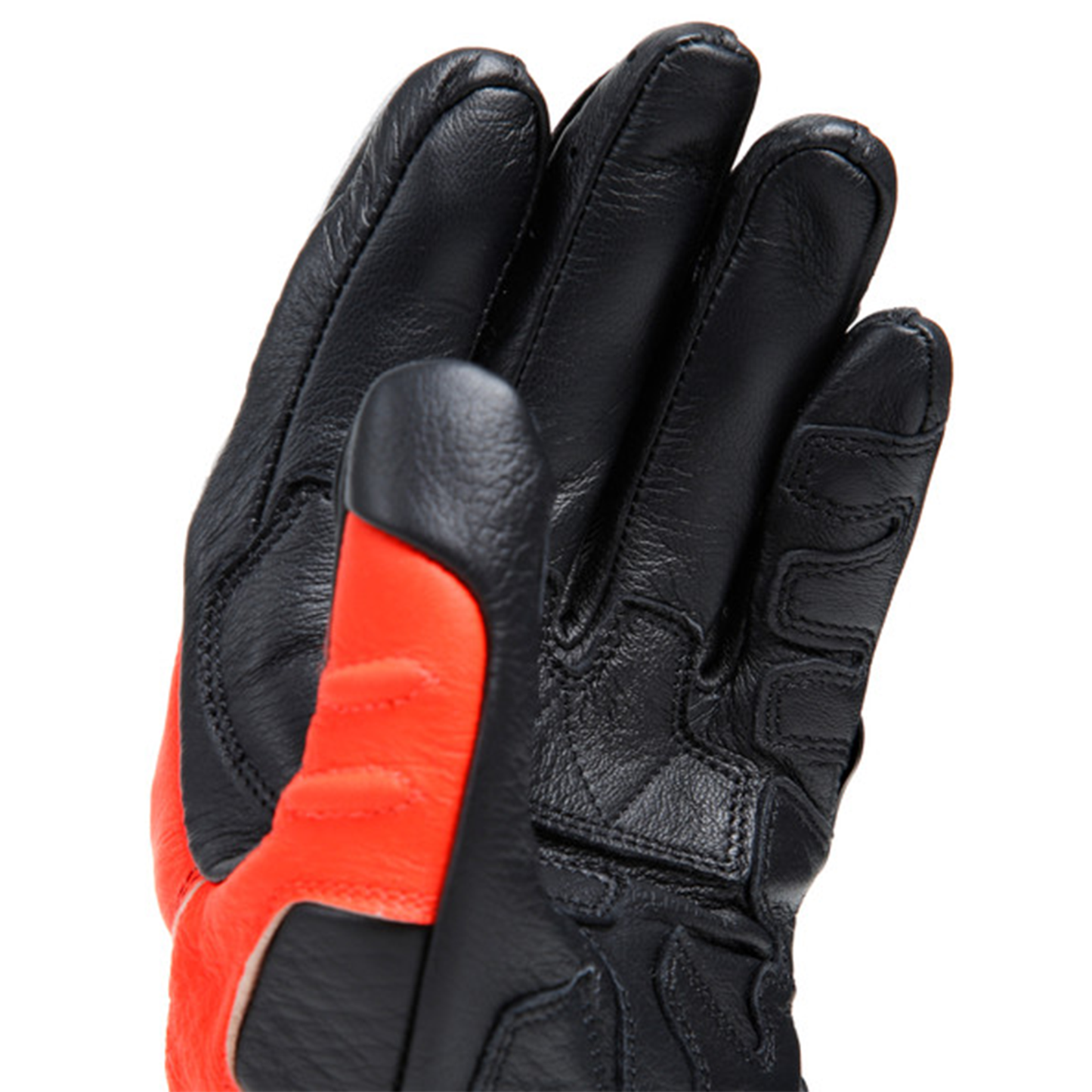 Dainese Carbon 4 Long Leather Gloves - Black/Flo Red/White (W12)