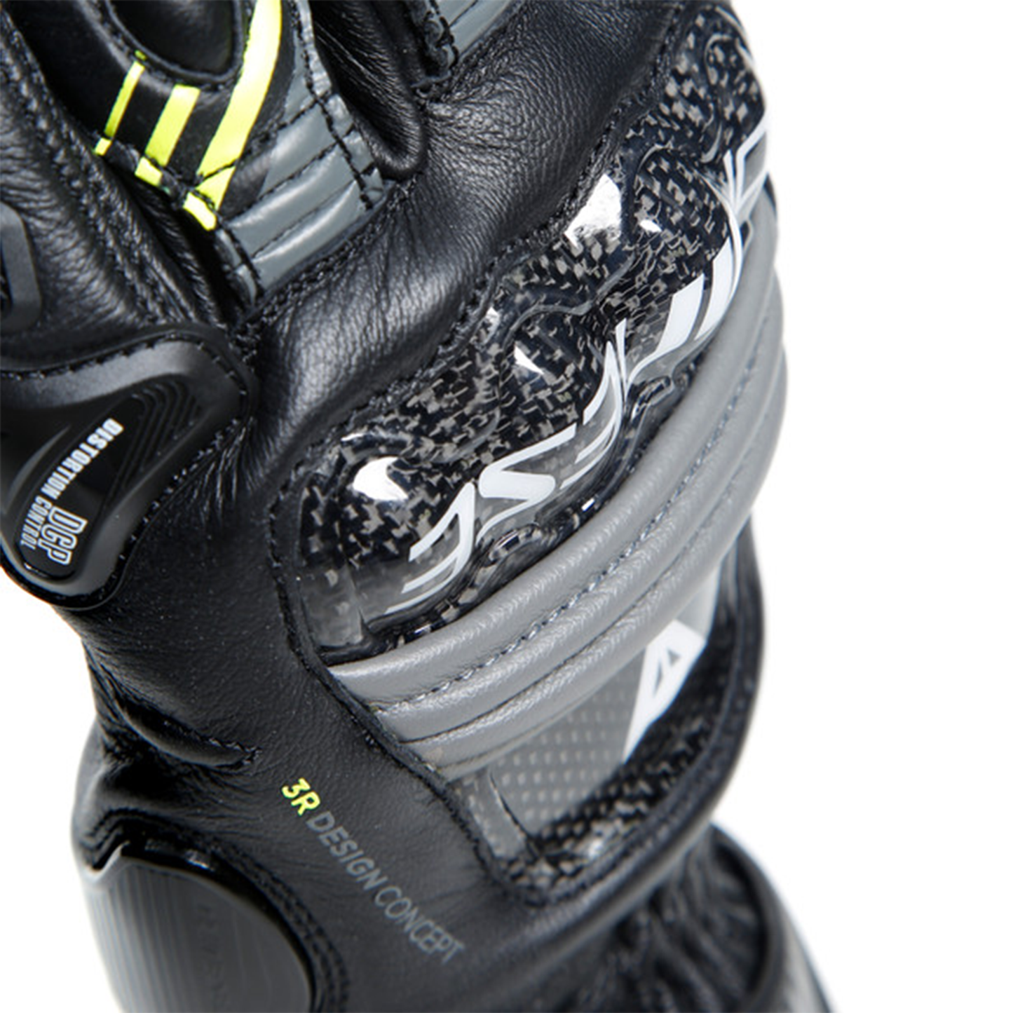Dainese Druid 4 Leather - Black/Charcoal Grey/Flo Yellow