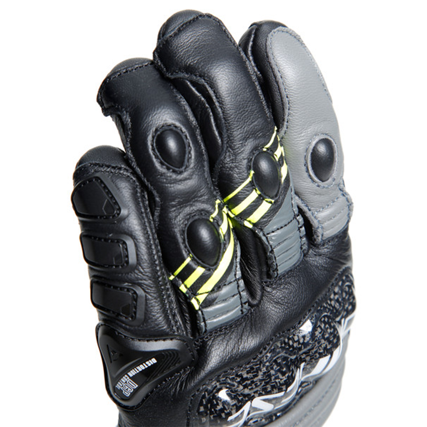 Dainese Druid 4 Leather - Black/Charcoal Grey/Flo Yellow