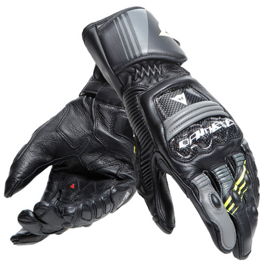 Dainese Druid 4 Leather - Black/Charcoal Grey/Flo Yellow