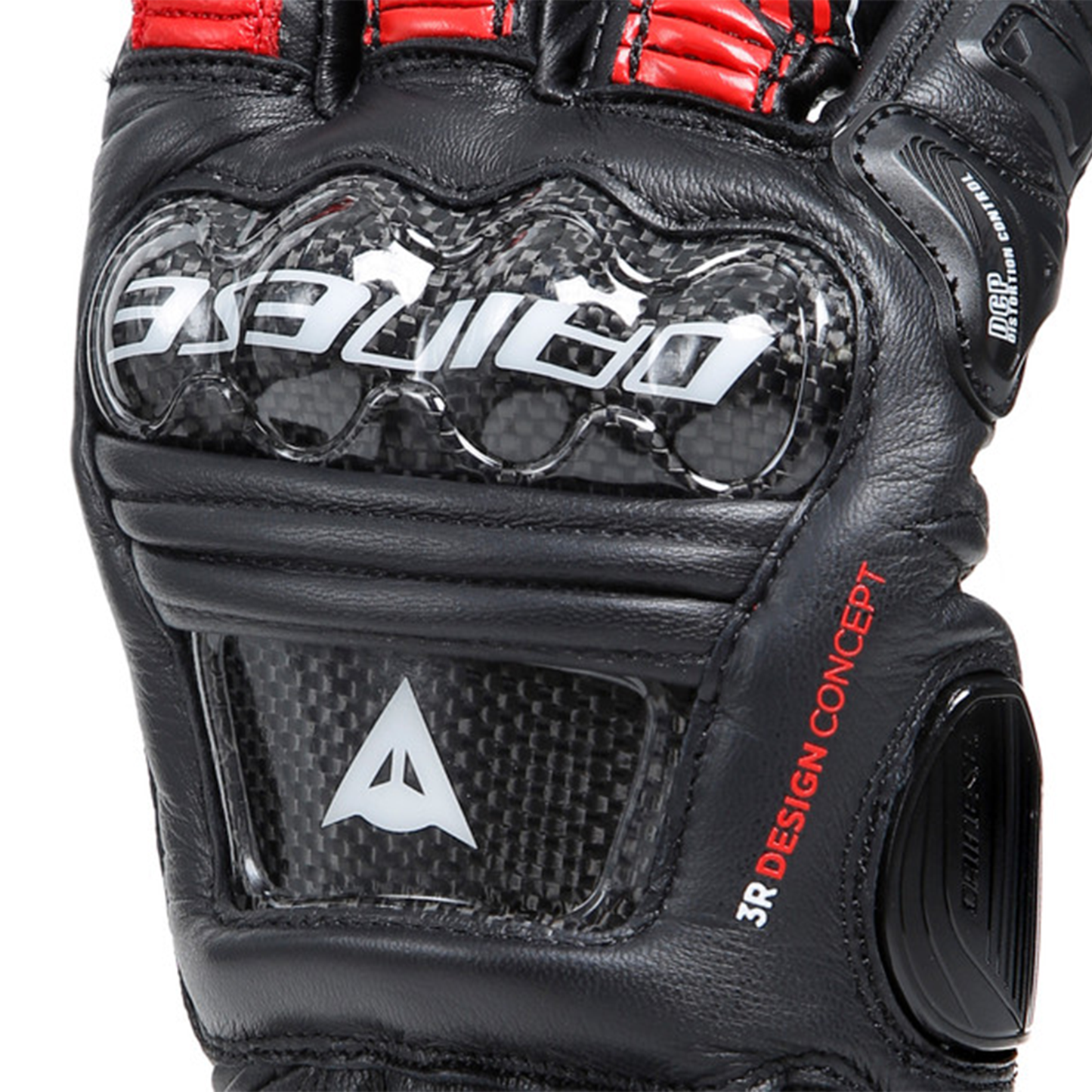 Dainese Druid 4 Leather - Black/Lava Red/White