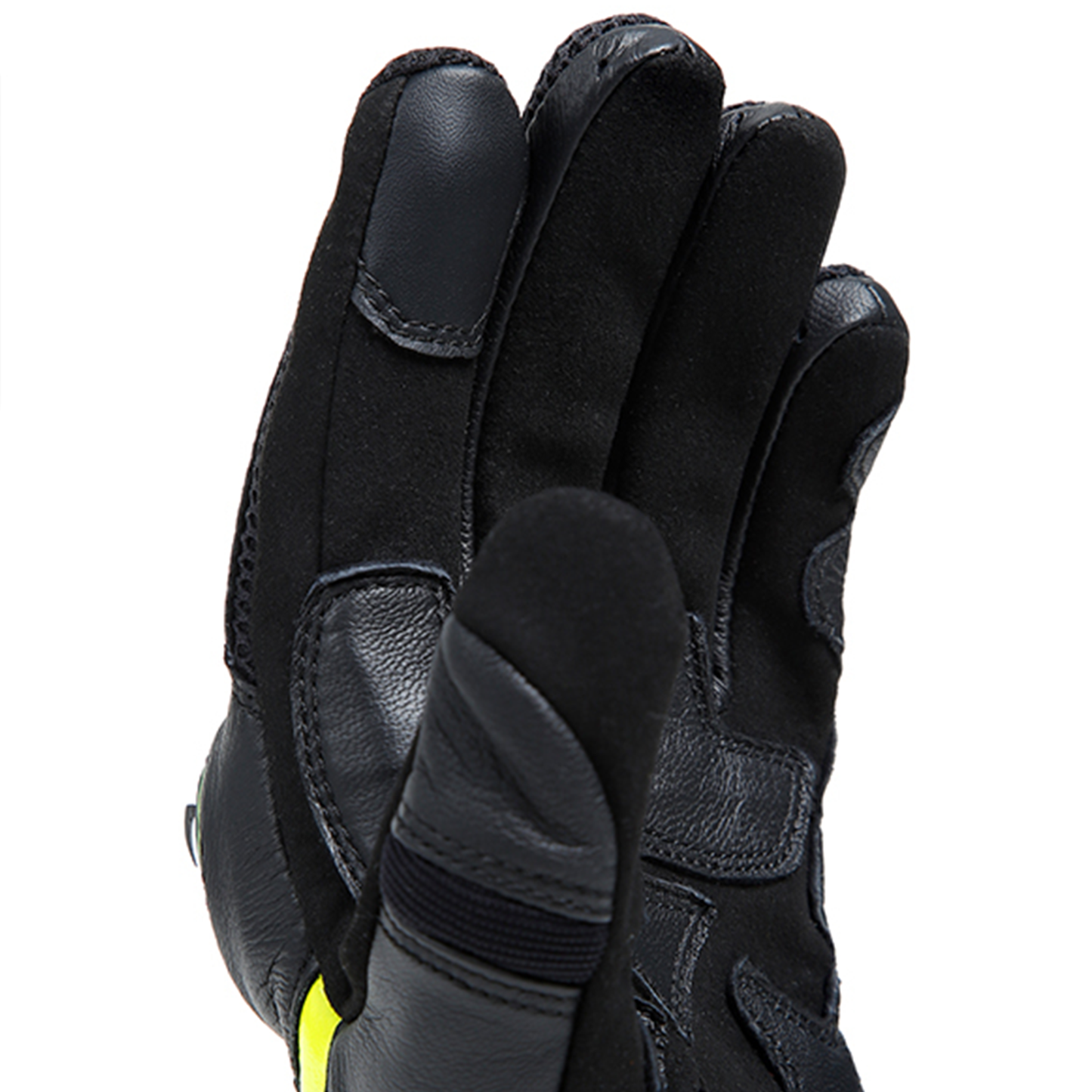 Dainese Mig 3 Leather Motorcycle Gloves - Black/Flo Yellow