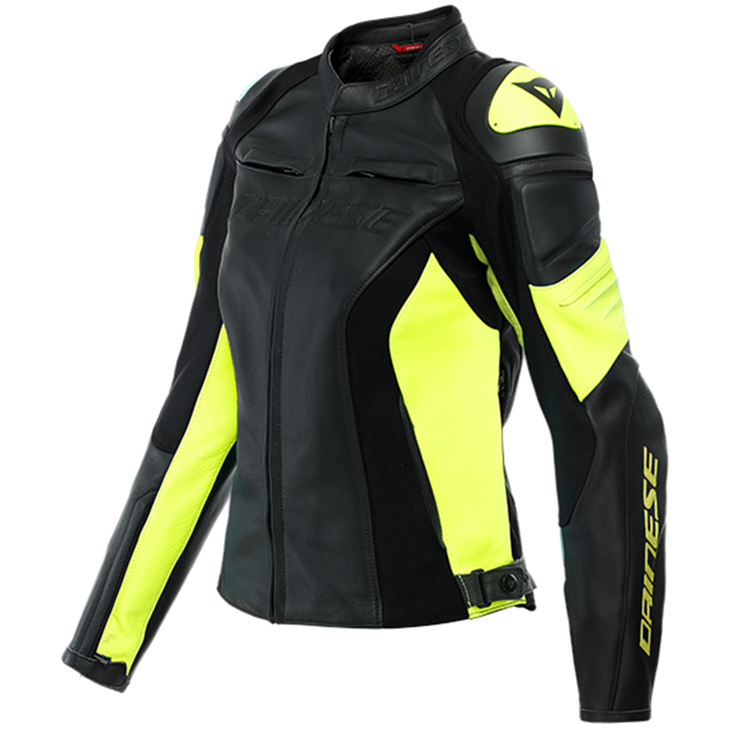 Dainese Racing 4 Lady Leather Jacket - Black/Flo Yellow (620 Dainese Racing 4 Lady Leather Jacket - Black/Flo Yellow (620
