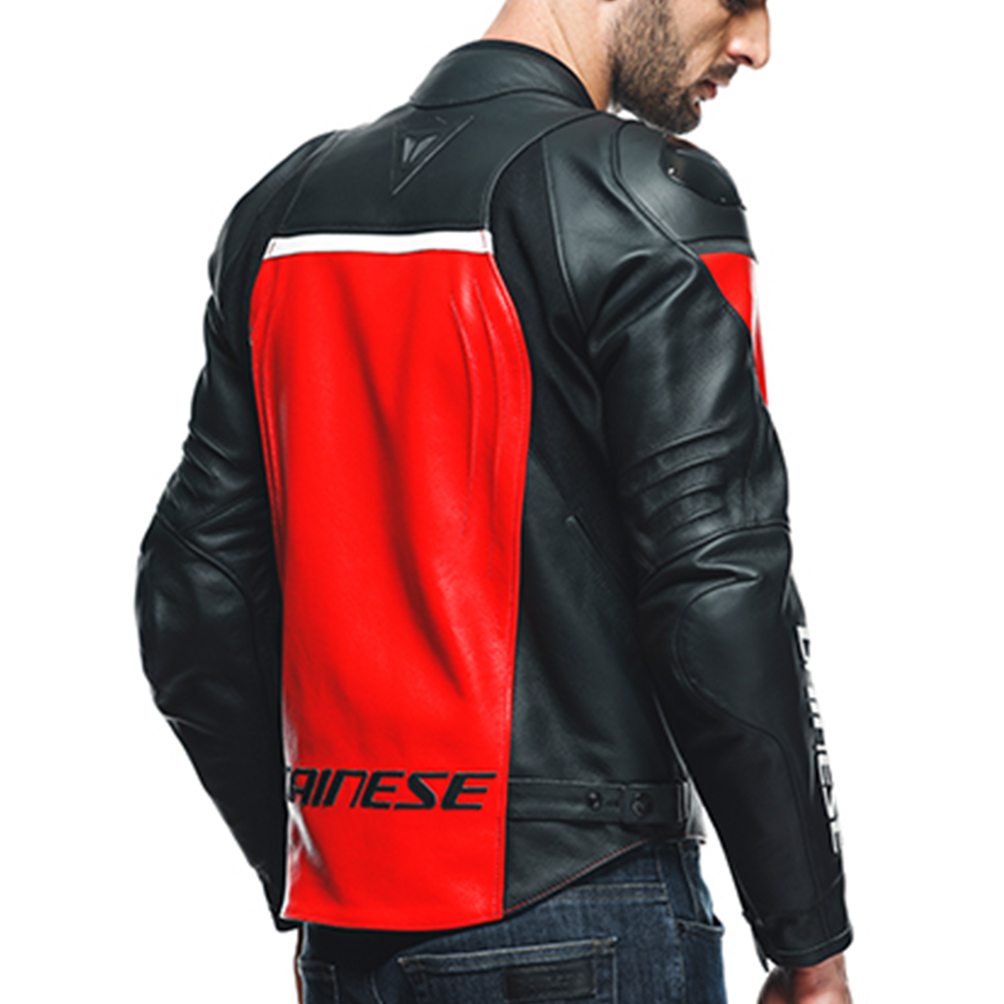Dainese Racing 4 Leather Jacket - Lava Red/Black