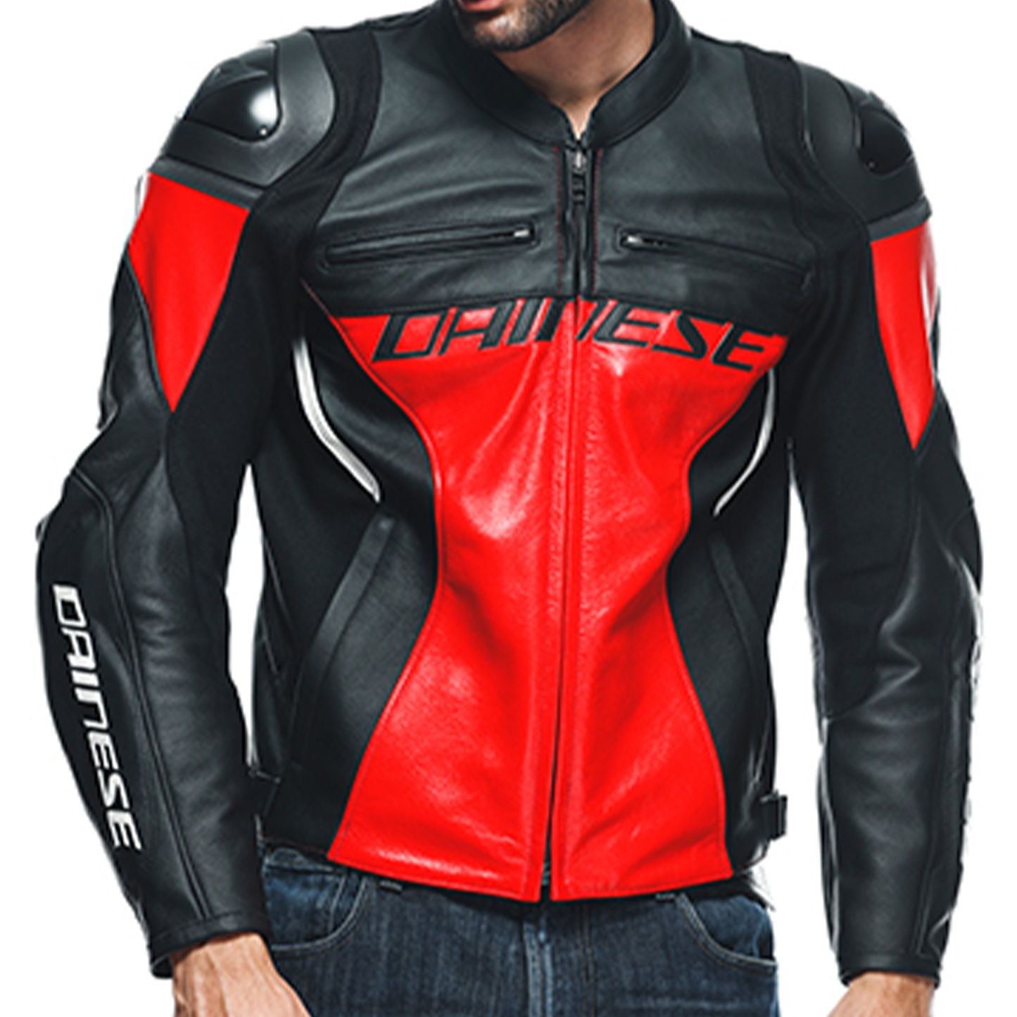 Dainese Racing 4 Leather Jacket - Lava Red/Black