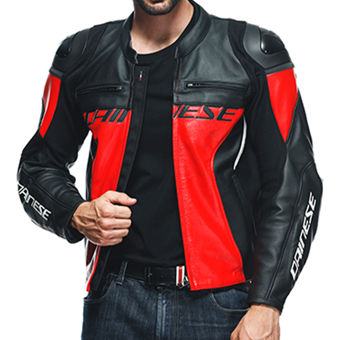 Dainese Racing 4 Leather Jacket - Lava Red/Black
