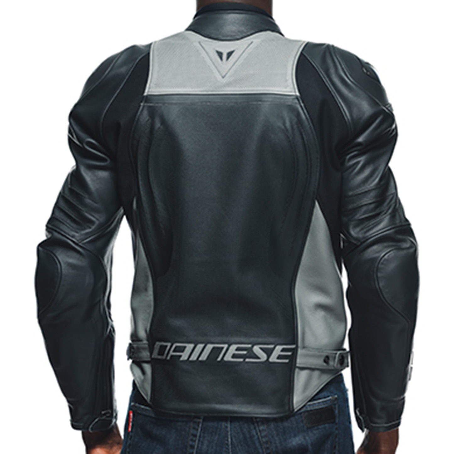 Dainese Racing 4 Leather Jacket Perforated - Black/Charcoal Grey