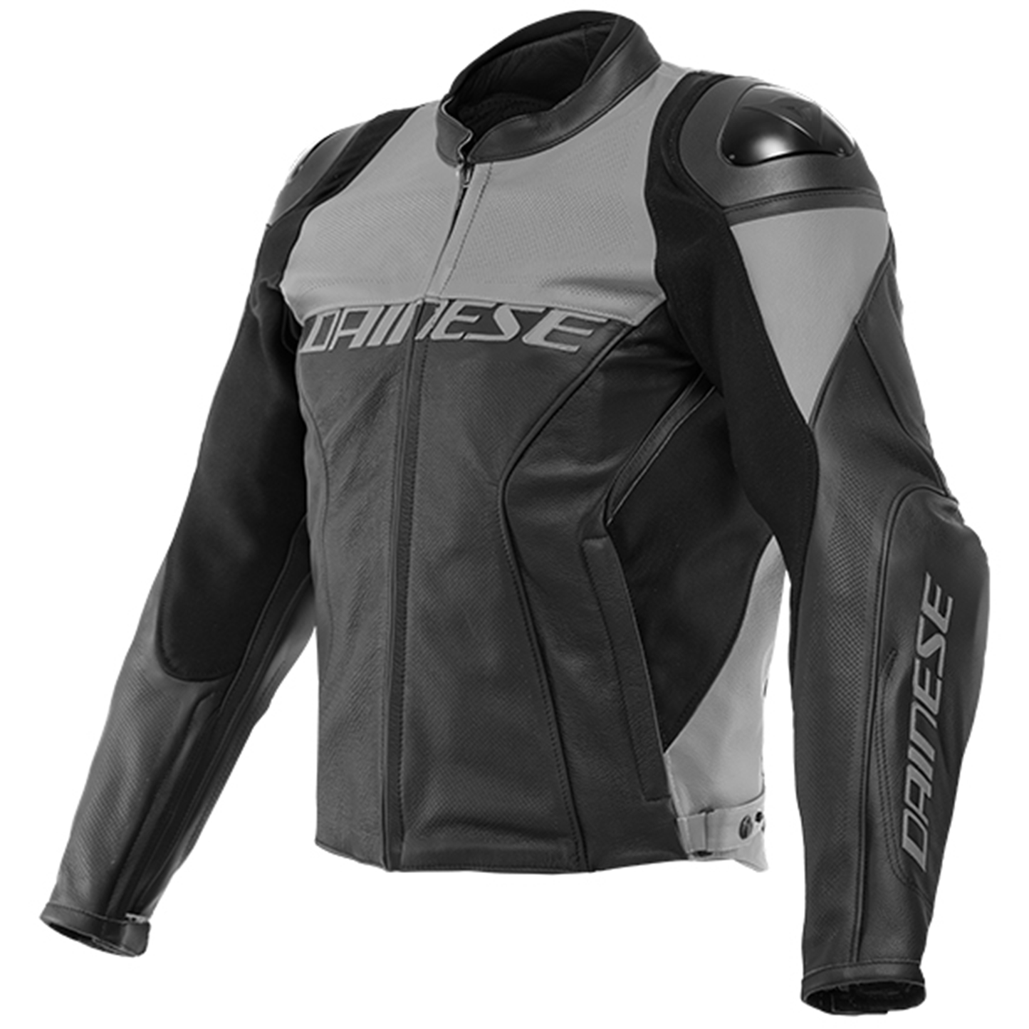 Dainese Racing 4 Leather Jacket Perforated - Black/Charcoal Grey