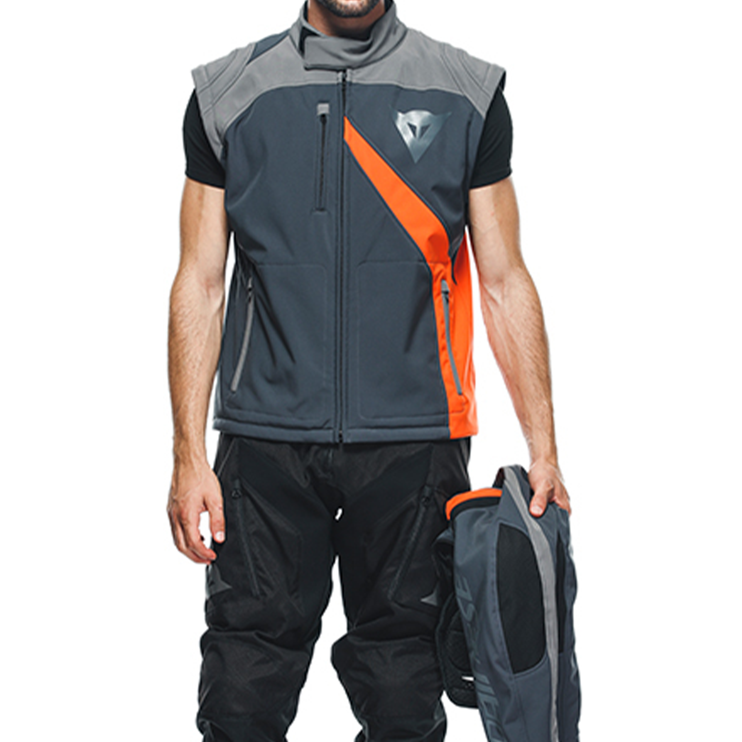 Dainese Ranch Tex Jacket - Ebony/Charcoal Grey/ Flame Orange