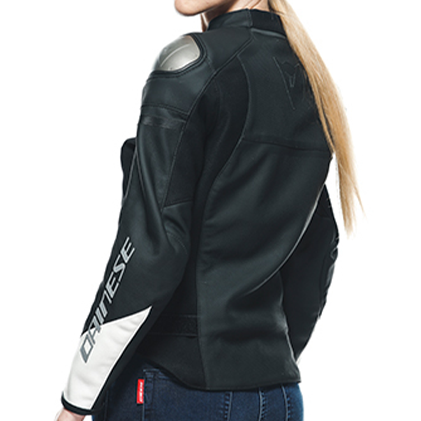 Dainese Rapida Lady Leather Jacket - Matt Black/White (22A)