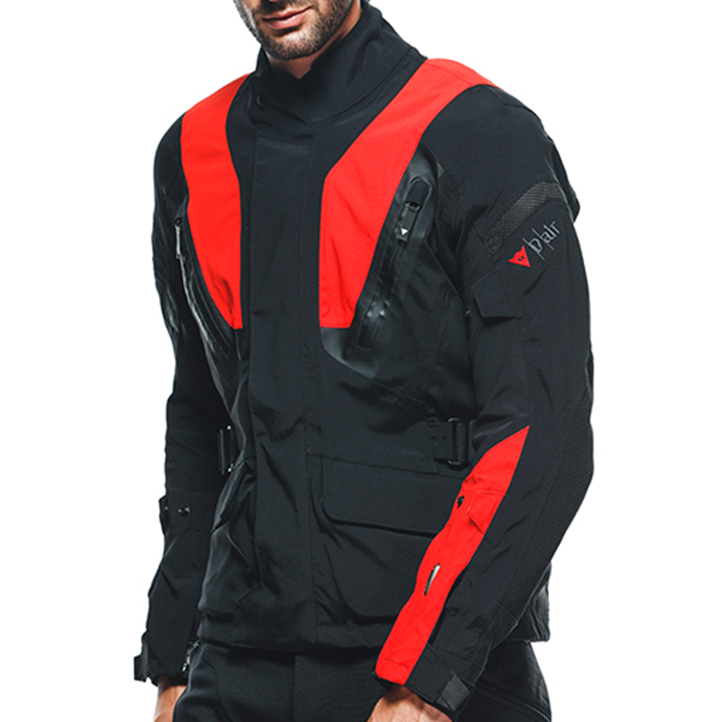 Dainese Stelvio D-Air DDRY Textile Jacket - Black/Lava Red