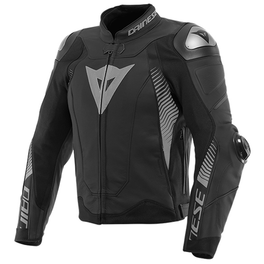 Dainese Super Speed 4 Leather Jacket - Matt Black/Charcoal Grey (50G)