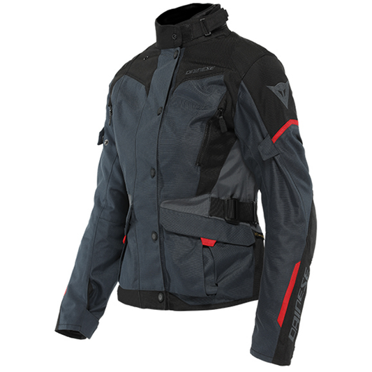 Dainese Tempest 3 D-Dry Lady Jacket - Ebony/Black/Lava Red (80E)