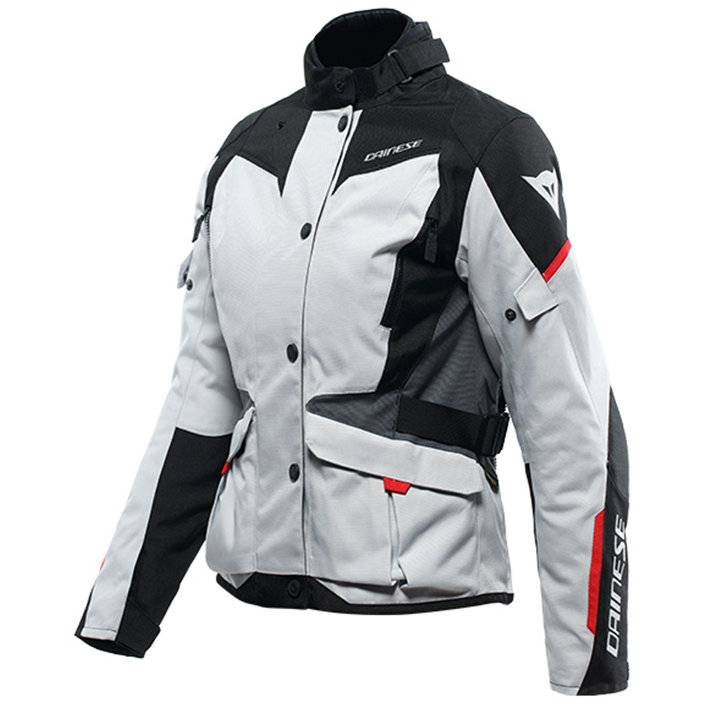 Dainese Tempest 3 D-Dry Lady Jacket - Glacier Grey/Black/Lava Red (45G)