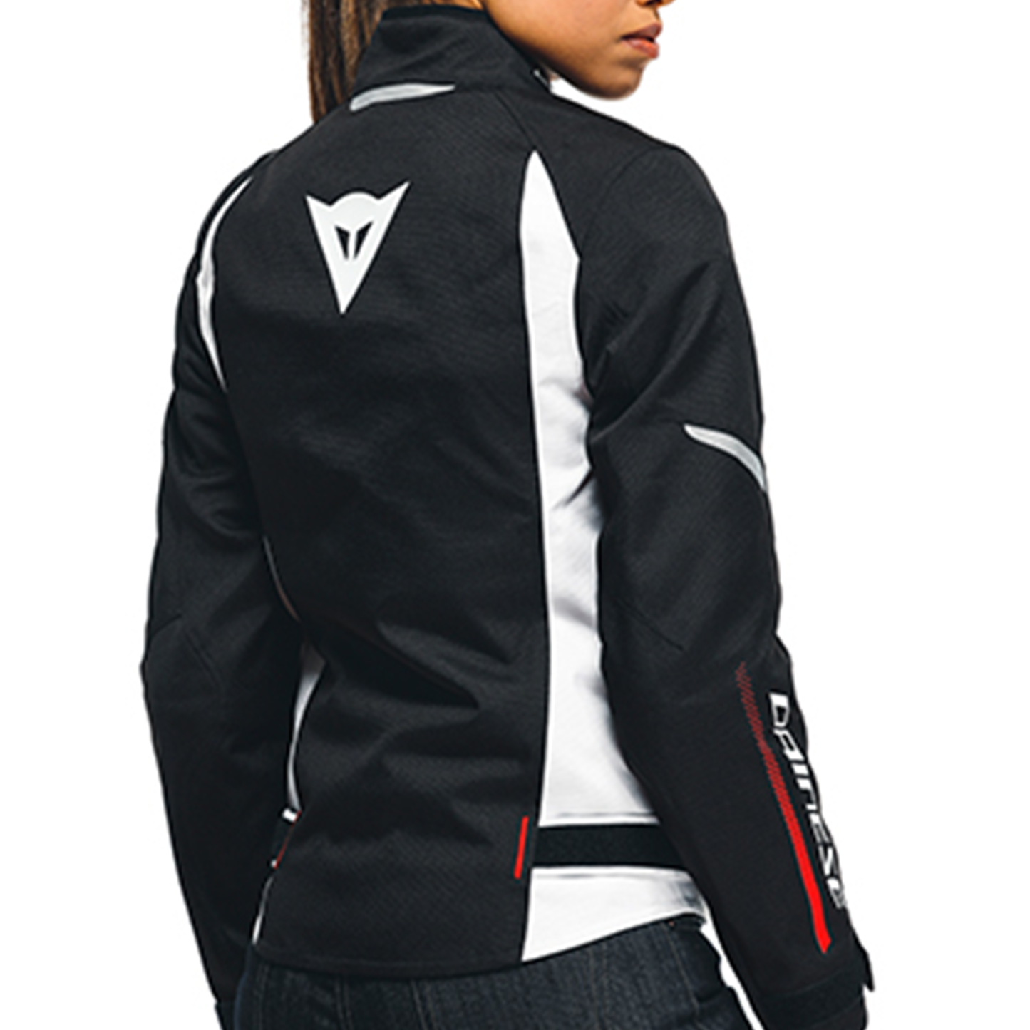 Dainese Veloce Lady D-Dry Jacket - Black/White/Lava Red (A66)