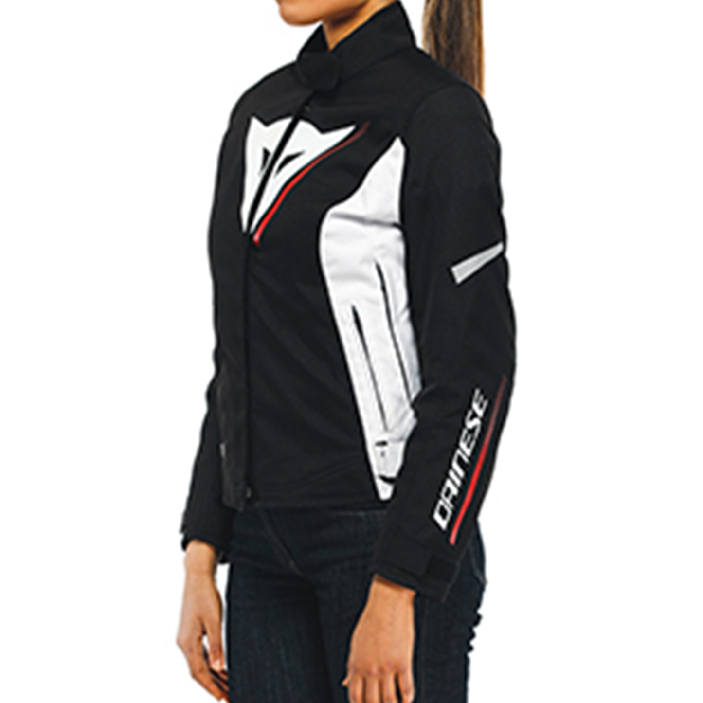 Dainese Veloce Lady D-Dry Jacket - Black/White/Lava Red (A66)