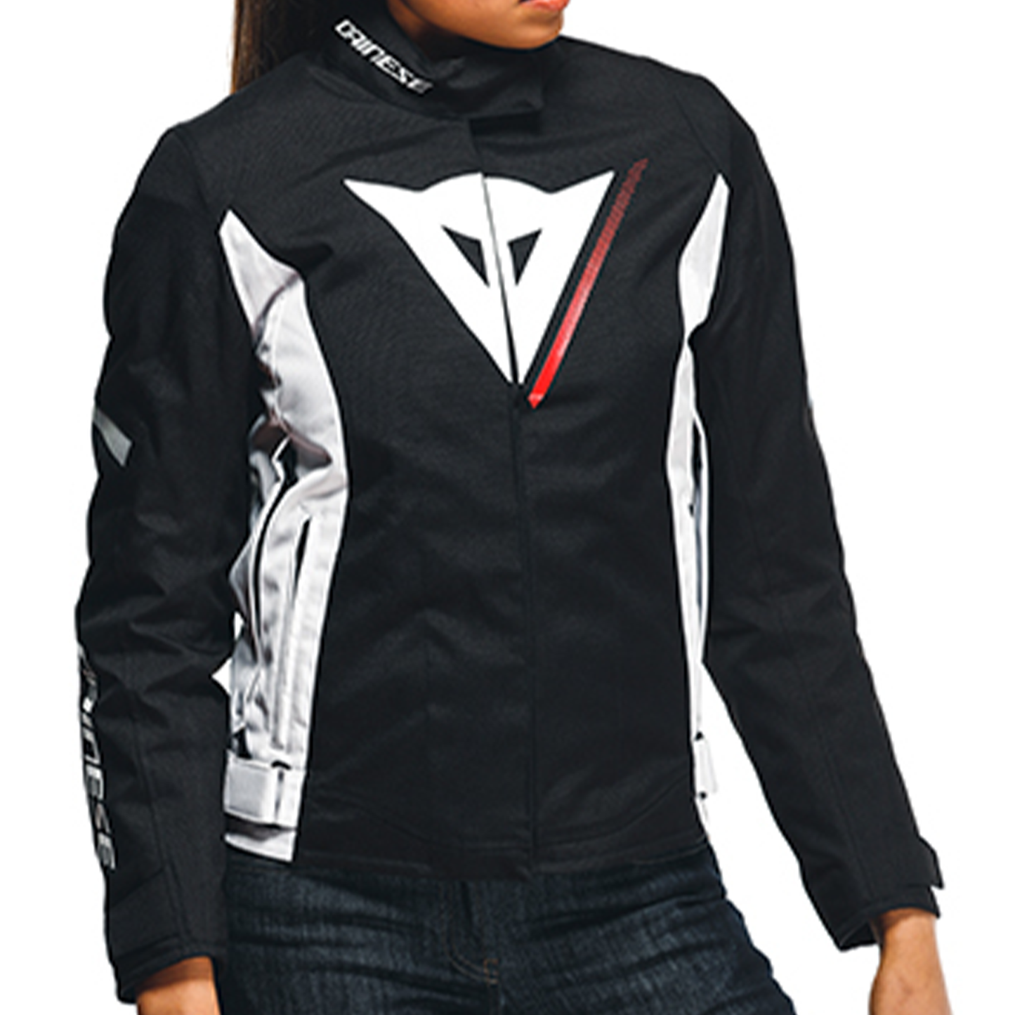 Dainese Veloce Lady D-Dry Jacket - Black/White/Lava Red (A66)