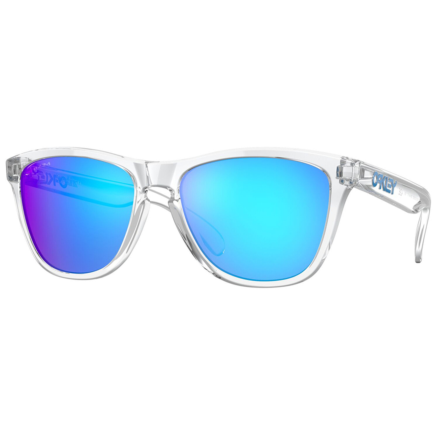 Oakley Frogskins Sunglasses (Crystal Clear) Prizm Sapphire Lens - Free Case