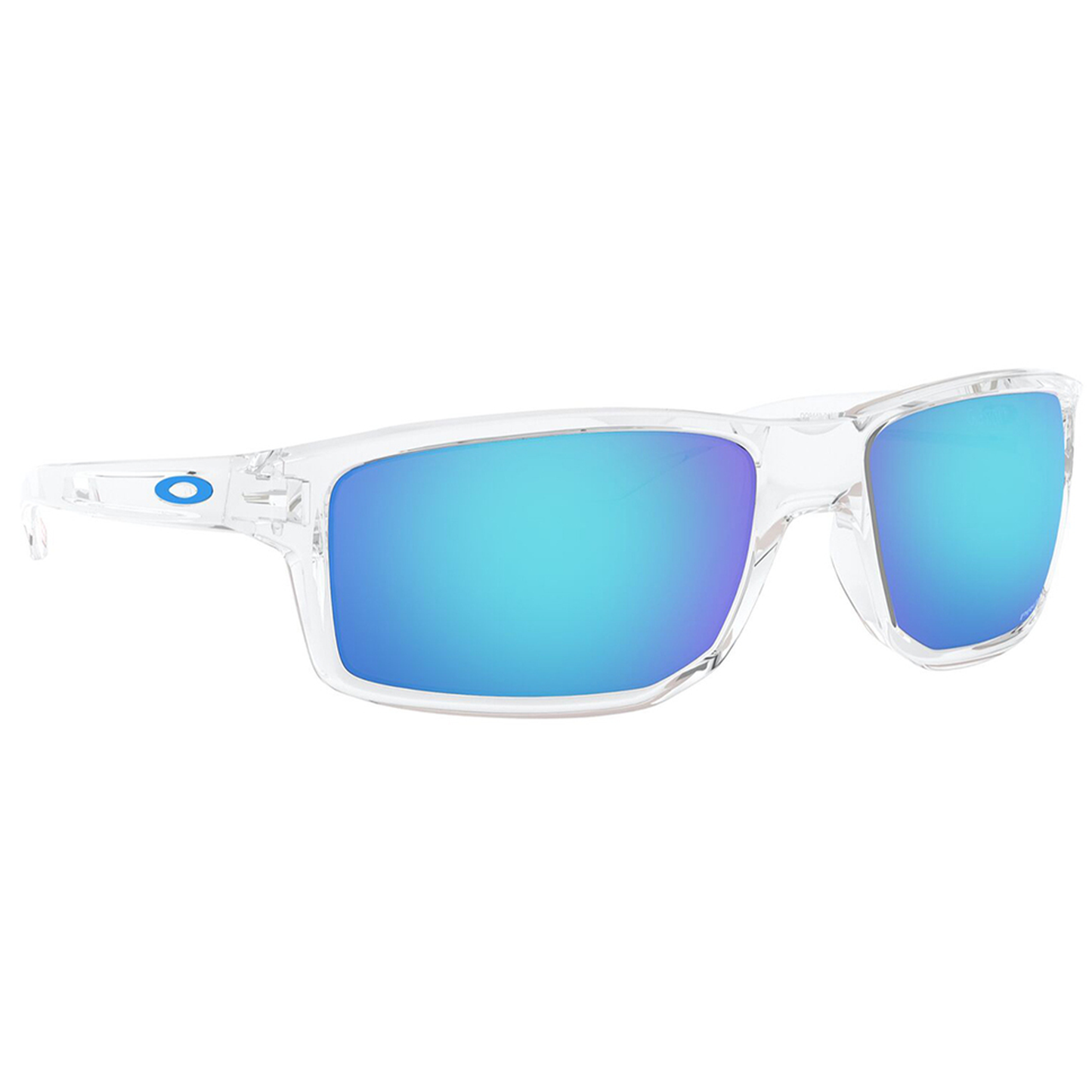 Oakley Gibston Sunglasses (Polished Clear) Prizm Sapphire Lens - Free Case
