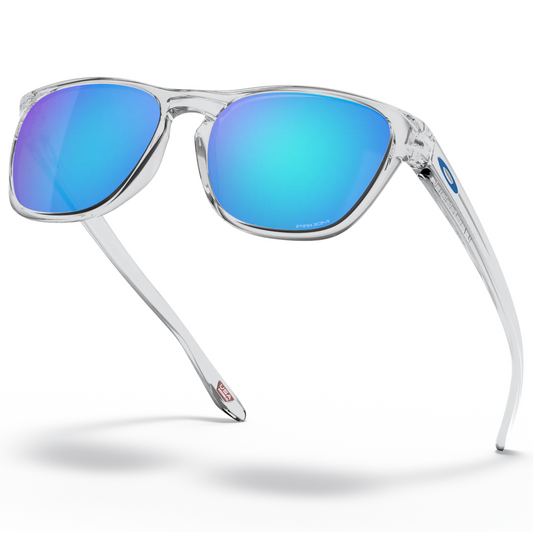 Oakley Manorburn Sunglasses (Polished Clear) Prizm Sapphire Lens