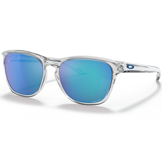 Oakley Manorburn Sunglasses (Polished Clear) Prizm Sapphire Lens